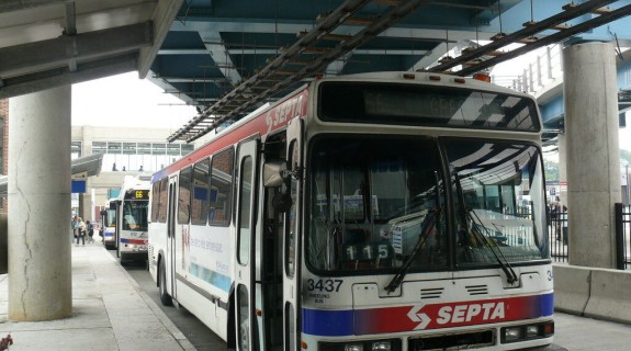 SEPTA buses at a depot