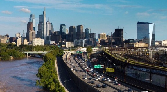 The Schuykill Expressway just outside towards Center City