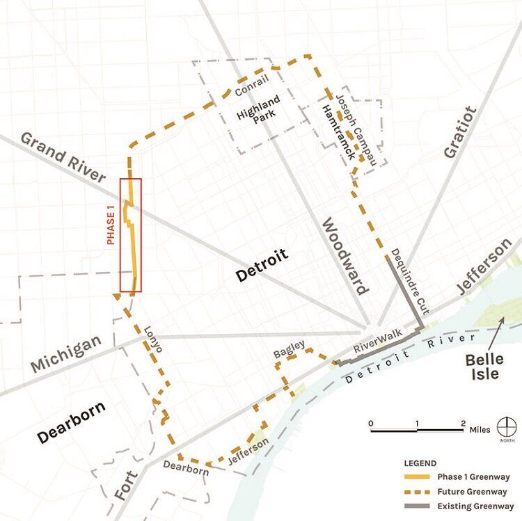 Detroit's Greenway infographic