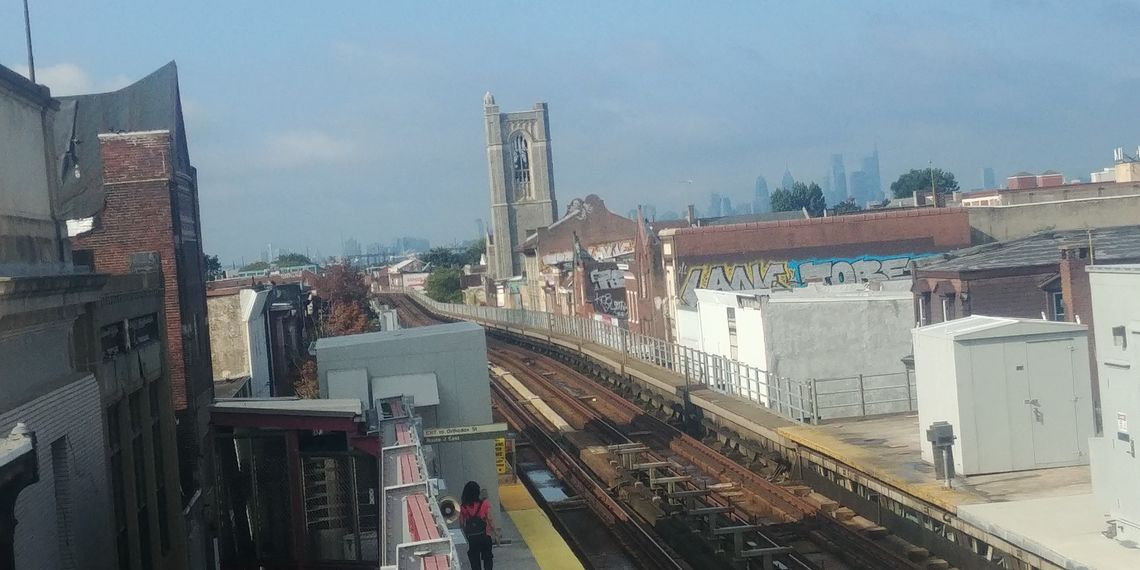 EL train tracks in West Philadelphia