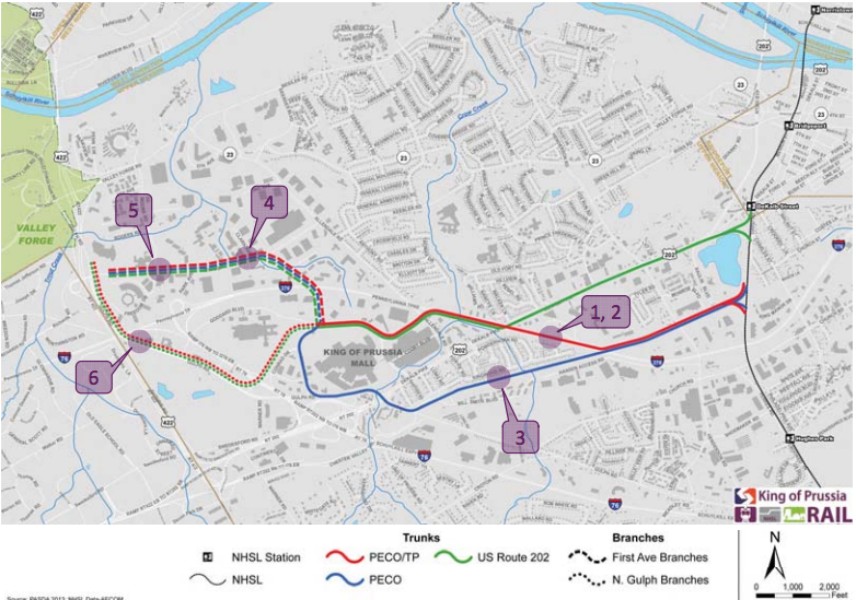 Proposed KOP rail extension