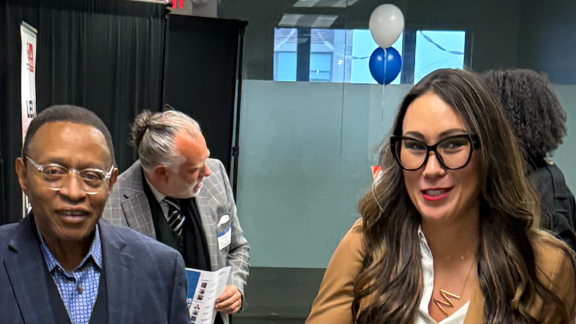 Two PAGE attendee entering the event