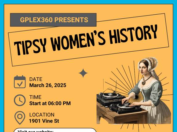 Flyer for Tipsy Women's History event
