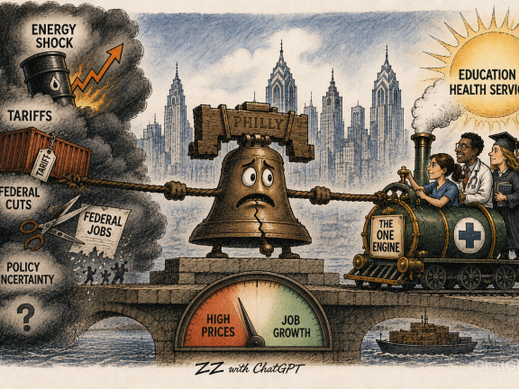 Philadelphia’s Imported Squeeze: High Prices, Flat Job Growth, and the Risk of a One-Engine Economy 