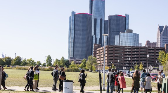 GPLEXer walking across park