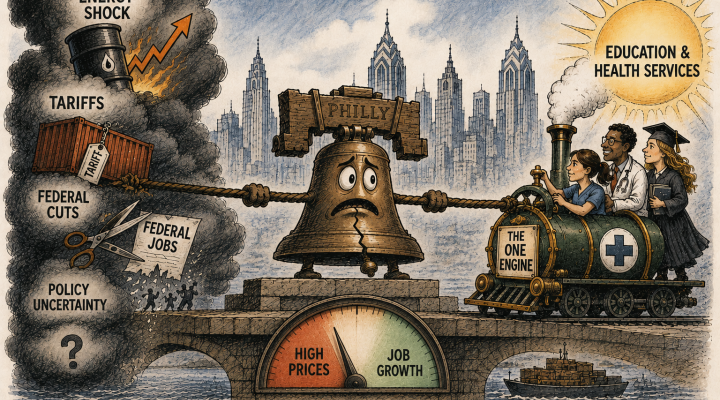 Philadelphia’s Imported Squeeze: High Prices, Flat Job Growth, and the Risk of a One-Engine Economy 